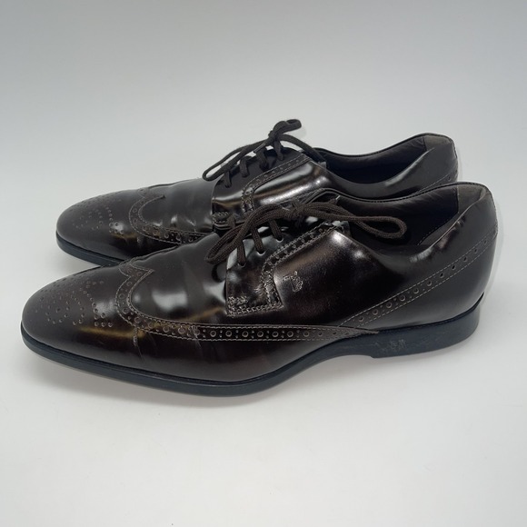 Tod\'s Shoes Mens Size 8 Brown Leather‎ Wingtip Oxford Dress Italy Brogue Lace Up main image 10